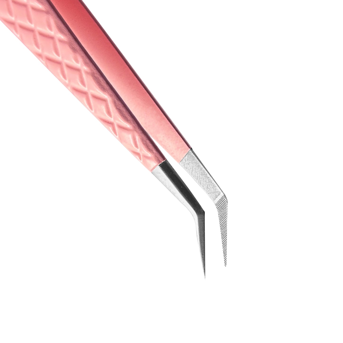 EP-04 Skinny Sharp Pointed Pink Coated Fiber Tip Tweezers