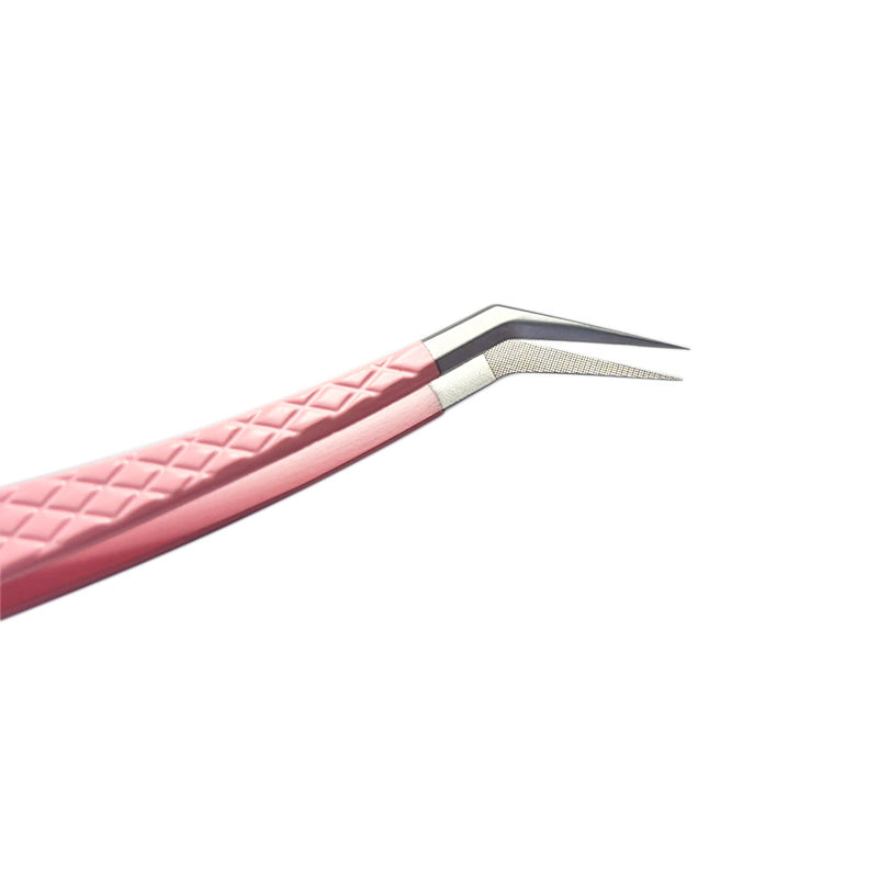 EP-05 Long 45° Volume Pink Coated Fiber Tip Tweezers