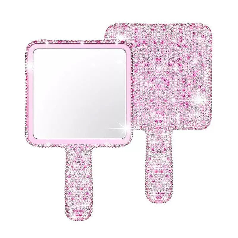 Handheld Luxury Diamond Mirror For Eyelash Extensions