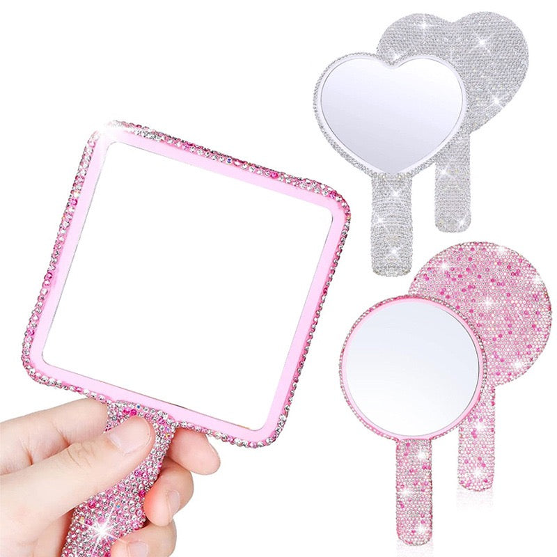 Handheld Luxury Diamond Mirror For Eyelash Extensions