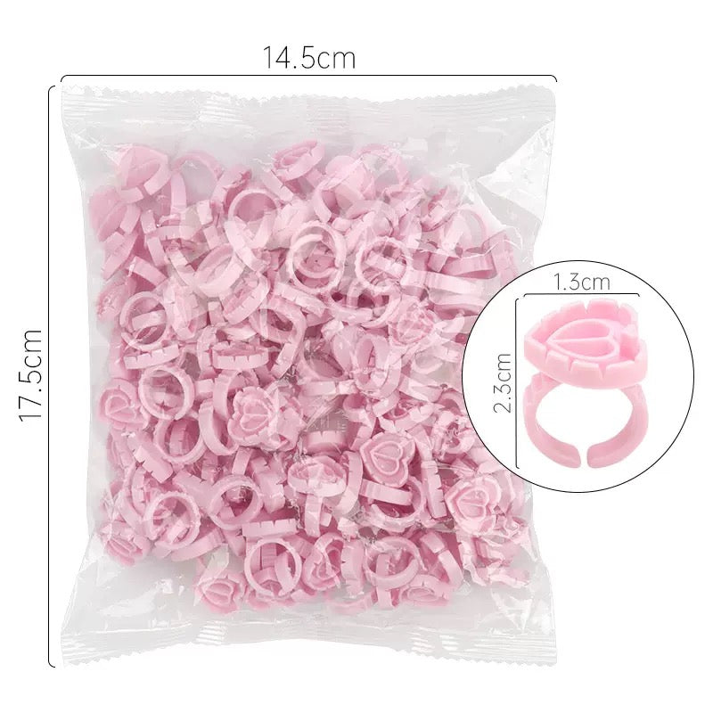 Heart Shape Glue Rings 100pcs/pack