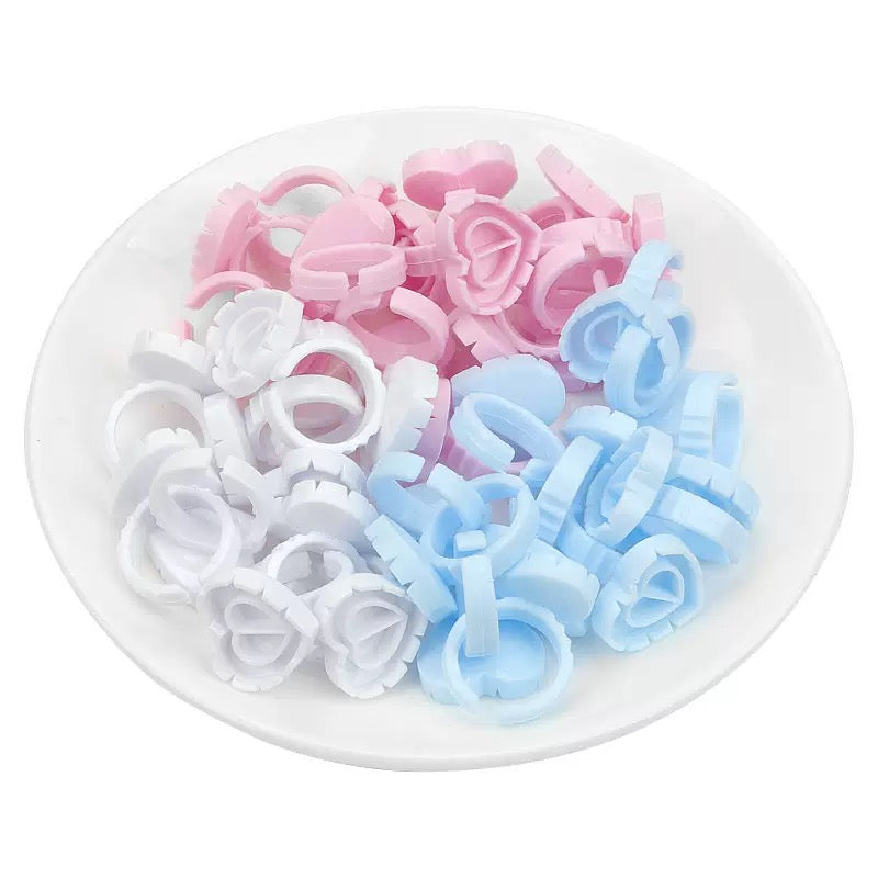 Heart Shape Glue Rings 100pcs/pack