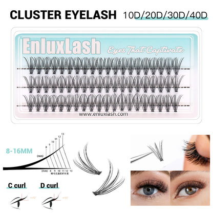 Individual Cluster DIY Eyelash Extensions 60pcs D Curl 10P/20P