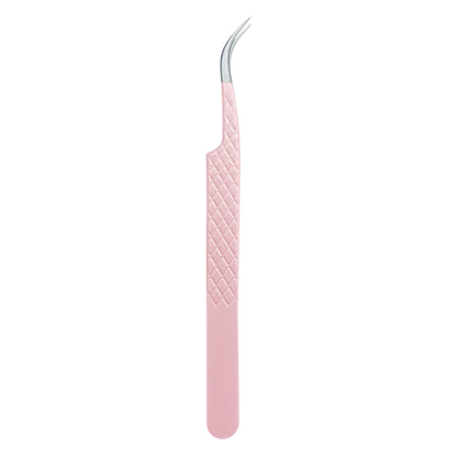 EP-02  Curved Volume Pink Coated Fiber Tip Tweezers