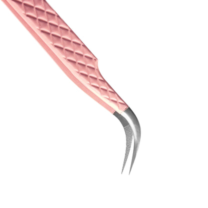 EP-03 Curved Volume Pink Coated Fiber Tip Tweezers