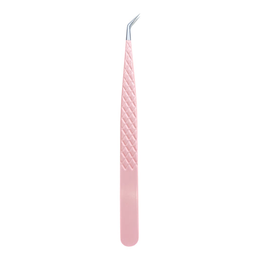 EP-04 Skinny Sharp Pointed  Pink Coated Fiber Tip Tweezers