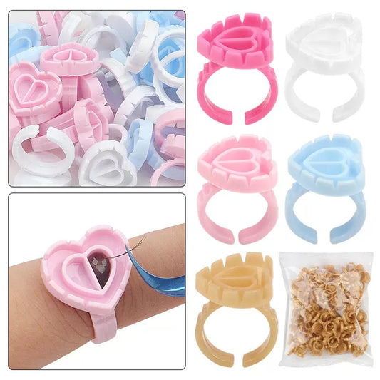 Heart  Shape Glue Rings 100pcs/pack